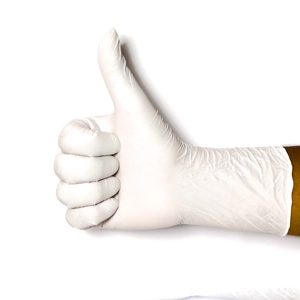 ถุงมือไนไตรล์สีขาวแบบใช้แล้วทิ้งถุงมือยางเกรดทางการแพทย์ปราศจากแป้งถุงมือนิรภัยสำหรับมือ - Product Image 3