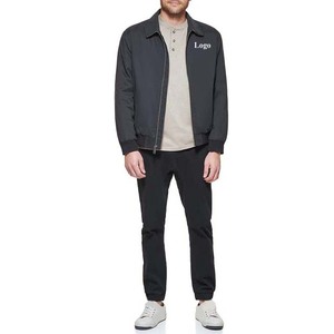 Blousons bombardiers à fermeture éclair de couleur noire vêtements imperméables pour hommes vestes pour hommes de High Street du Pakistan conception de Service OEM personnalisée - Product Image 2