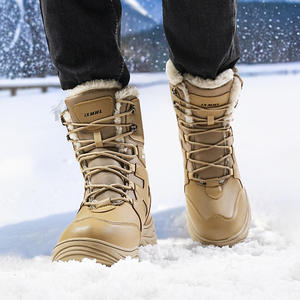 Botas de invierno para hombre, de caña alta, acolchadas, gruesas, para exteriores, cómodas, antideslizantes, para senderismo, cálidas y duraderas, para la nieve. - Product Image 3