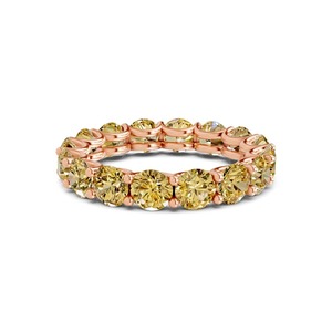 Bague Éternité Ronde Jaune Citron Vif avec Diamant de Laboratoire 1,00 Carat (Total 30 Diamants) en Or Massif 14K, Couleur Jaune Citron, Pureté VS - Product Image 2