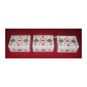 Caja de Joyería de Mármol Makrana con Diseño Incrustado, Hecha a Mano y Pulida, Caja de Mármol Incrustado de Alta Calidad para Regalo y Almacenamiento - Product Image 1