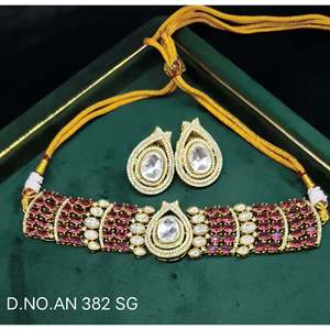 Collar Mojisanite con Corte de Pera y Engaste de Bisel, Estilo Mehandi, para Eventos Culturales y Celebraciones Especiales para Mujeres, Modelo 382 SG/D-4 - Product Image 3