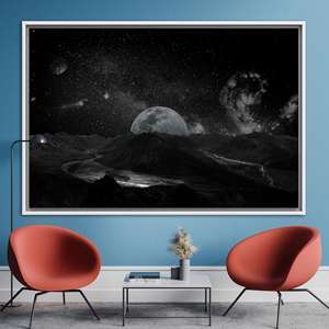 Enchanting Galaxy Art <b>Canvas</b>: Printed Cosmos Wall Decor,1P:White <b>Framed</b> - Product Image 1