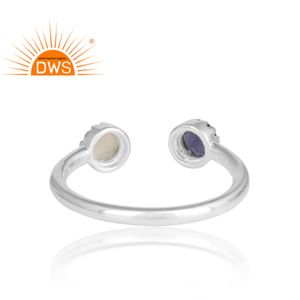 Latest Multi Design Sterling <b>Silver</b> <b>Rings</b> Natural Iolite & Ethiopian <b>Opal</b> Gemstone Unique Jewelry Manufacturer - Product Image 4
