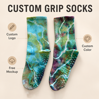 Calcetines Antideslizantes de Silicona para Mujer, Calcetines Deportivos Personalizados con Agarre, Calcetines de Pilates con Diseño Tie Dye