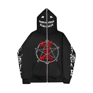 Sweat à capuche imprimé personnalisé de haute qualité Sweat à capuche zippé en coton imprimé bouffée de poudre Sweat à capuche zippé lourd à fermeture éclair pour hommes - Product Image 2