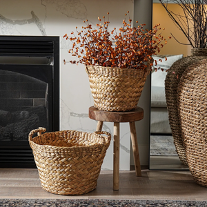 Vendeur indien vente en gros de paniers de rangement en jonc de mer faits à la main écologiques jacinthe d'eau en osier pour l'artisanat à usage domestique - Product Image 6