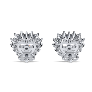 IGI Certified Lab Grown Diamond <b>Heart</b> Cut Double Halo Stud <b>Earrings</b> Solid 925 Sterling <b>Silver</b> Teardrop Diamond <b>Earrings</b> - Product Image 3