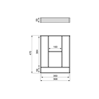 Organizador de Cajones de Aluminio Emuca España Modelo 3021935 Gris Antracita 450x500