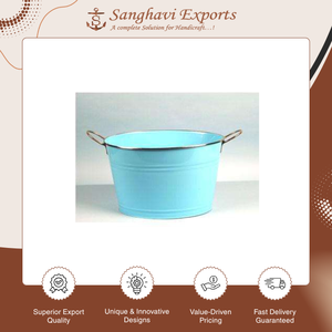 Vente flash : Jardinière ovale classique vintage en ivoire, décoration, revêtement en poudre, métal galvanisé, pot de fleurs, bac de jardin à bas prix - Product Image 3