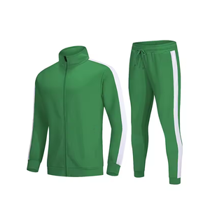 Nouvelle mode pour hommes ensemble deux pièces à motif solide entraînement décontracté polyester imperméable Trinda survêtements grande taille pour le printemps - Product Image 6