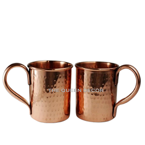 Hammered Texture Copper Metal <b>Set</b> of 2 Pcs Coffee <b>Tea</b> & Drinks Cups Use Tableware Office Home Other Drinkware - Product Image 1