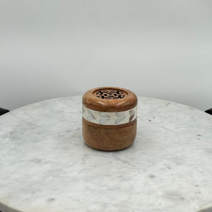 Juego de Quemadores de Incienso de Madera Hechos a Mano con Bandeja con Incrustaciones de Madera, Tapa Ventilada y Frasco Acrílico, Decoración de Aromaterapia para Meditación en el Hogar - Product Image 2