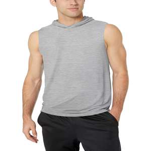 Pull-over à capuche vierge sans manches anti-rides Sweat à capuche fitness sans manches pour hommes - Product Image 3