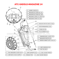 Ensemble de préhension BT30 Brother Grip Assy S500/S700-Z2N-14T pour perceuse-taraudeuse Brother S500/S700-Z2N-14T ATC Magazine, pièces de rechange