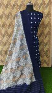 Materiales de vestido de algodón Ikat hechos a mano, suaves, transpirables y patrones para Ropa Étnica elegante, 2,5 m de parte superior e inferior. - Product Image 5