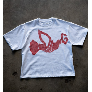 เสื้อยืดคอกลมชายผ้าฝ้าย100% แบบลำลองระบายอากาศได้ดีขนาดใหญ่300Gsm หนาหนักพิมพ์ลายตัวอักษรสกรีน DTG - Product Image 5
