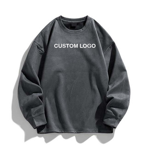 Sudadera de Cuello Redondo Extra Grande para Hombre con Logotipo Personalizado, Sudadera de Algodón French Terry, Informal, de Manga Larga, Corte Regular, para Otoño - Product Image 4
