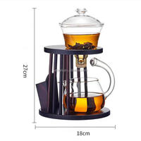 Tetera de Levitación Magnética con Base de Madera, Vidrio Soplado a Mano Resistente al Calor, para Preparar Té