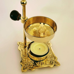 El mejor precio al por mayor, soporte de incienso de latón puro, cuenco ajustable, quemador de incienso, perilla de madera, perfecto para oración, meditación, relajación - Product Image 6