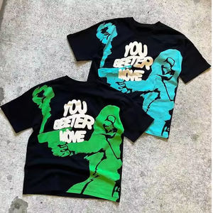 Fabricant d'impression graphique personnalisé Tee-shirt 100% coton pour hommes T-shirts épais vintage en détresse surdimensionnés à broderie Boxy - Product Image 1