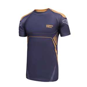 Camiseta de Compresión Deportiva Green Hill 2023 Sublimada, Manga Corta, Color Gris, Protección UV, Nailon, para MMA - Product Image 1