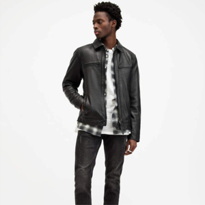 <b>Long</b> Sleeve High Quality Zipper Front Logo Windproof <b>Men's</b> Leather <b>Jacket</b> Casual Wear Best Selling Lightweight OEM Service - Product Image 1