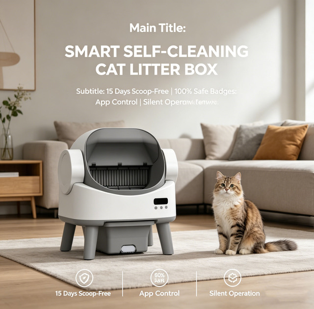 Smart Automatic Self-Cleaning Cat Litter Box with Triple Safety Sensors APP Health Tracking for Large & Multi-Cat Households