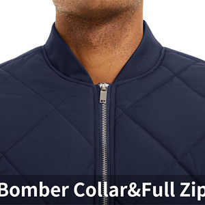 Blouson d'aviateur d'hiver en satin pour hommes Blousons de baseball à fermeture éclair contrastée pour motocyclistes et motards Veste cargo pour hommes - Product Image 4
