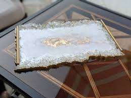 Plateaux décoratifs de rangement personnalisés de luxe de super qualité Plateau de service en résine avec moule en silicone de forme personnalisée Plateau en résine époxy pour coulée - Product Image 4