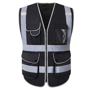 เสื้อกั๊กสะท้อนแสงสำหรับผู้ชาย, เทปสะท้อนแสงแขนกุดกันลมเร็วน้ำหนักเบามีกระเป๋าเหมาะสำหรับใส่ไปเดินเขาและทำงาน - Product Image 1