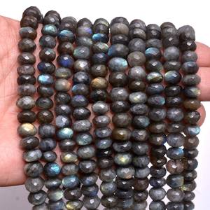 Perles facettées rondes en labradorite 8mm-9mm, labradorite naturelle à fort éclat, pierres semi-précieuses, perles en vrac pour la création de bijoux - Product Image 3