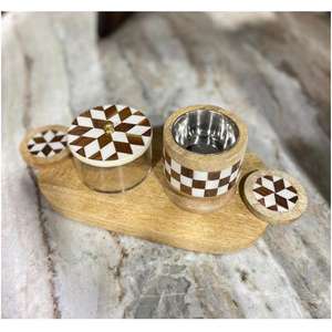 Elegante Juego de Quemadores de Incienso de Madera Hechos a Mano, Inspirado en la Tradición Árabe, Incluye Caja y Bandeja, Decoración Religiosa Ecológica para Ramadán - Product Image 2