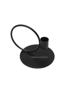Elegant Stylish <b>Black</b> Metal Candle Holder <b>Candlestick</b> for Home Decoration Premium Quality Luxury Metal Candle Stand Finished - Product Image 4