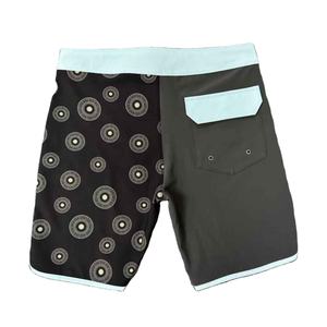 กางเกงขาสั้นชายหาดผ้าแคนวาสผสมโพลีเอสเตอร์และคอตตอน แห้งเร็ว เอวกลาง มีเชือกผูก ลายเรียบ สไตล์ลำลอง ขายส่ง - Product Image 3