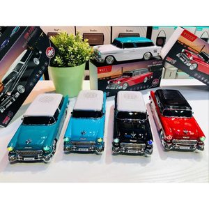 <b>Retro</b> Vinyl Roof Car Bluetooth <b>Speaker</b>, LED Lights, Wireless Audio, Universal Cell Phone Compatibility - Product Image 6