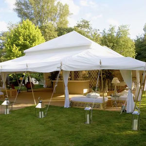 Tente moghole blanche de style romantique indien moderne et élégant pour décoration extérieure en toile pour mariages et fêtes - Product Image 2