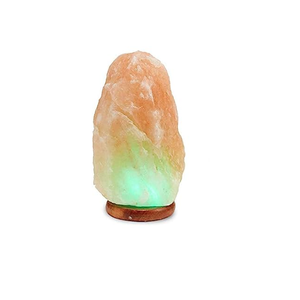 2023 nouveauté cristal Nature himalayen sel lampe sculpté plateau de Base en bois avec gradateur cordon changeant de couleur artisanat naturel - Product Image 6