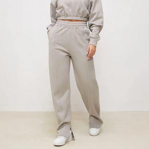 High Quality Regular Fit Women's Elastic <b>Waist</b> Formal Sweatpants Oxford Fabric Floral Pattern Flat Front Trousers Pocket Winter - Product Image 3