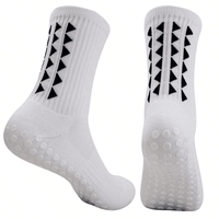 Chaussettes de sport pour hommes, personnalisées avec logo, antidérapantes, antibactériennes, épaisses, pour le football, avec grip