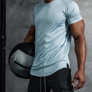 Tops informales atléticos de verano para hombre, camiseta para correr de manga corta de algodón 100%, ropa de calle transpirable de secado rápido de Color sólido - Product Image 1