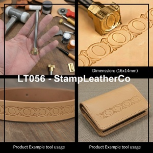 Sello de Cuero LT056 con Borde Ovalado Geométrico de 16x14 mm (5/8 x 9/16 pulgadas) Diseño para Artesanías de Cuero Geométricas - Product Image 1