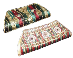 LOWELLCRAFT SATIN PILLLOW SHAPED <b>WEDDING</b> WOMEN HAND PURSE <b>CLUTCH</b> BAG - Product Image 2