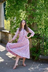 Kishori Pure Cotton Hand Block Printed Dress Bohemian Casual Summer Holiday Handcrafted Ethical Fashion - Product Image 3