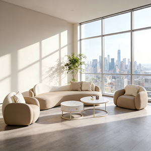 स्वागत क्षेत्र के लिए आधुनिक घुमावदार कार्यालय सोफा-उच्च गुणवत्ता वाले और बैठने के लिए आरामदायक प्रतीक्षा कक्ष सार्वजनिक क्षेत्र सोफा - Product Image 2