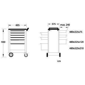 Carro de Herramientas Gedore con 6 Cajones 930x605x375 - Gabinetes de Herramientas Resistentes - Product Image 5