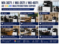 Photocopieur multifonction couleur A3 d'occasion MX3071 MX3571 MX4071 30 35 40ppm Imprimante Scanner Recto Verso Machine de Bureau