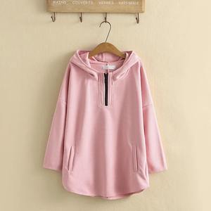 Sudaderas con capucha lisas informales 2025 para mujer, sudaderas con cremallera y hombros caídos personalizadas de primera calidad, nuevo jersey transpirable de algodón 100% - Product Image 5