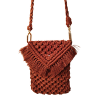 2024 sac à main en macramé tendance chaud en rouille harmonieux macramé femmes sac à bandoulière avec coton