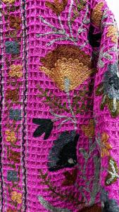 Rose fait à la main gaufré TNT Vintage Suzani hiver veste courte hiver brodé veste fête porter veste taille unique - Product Image 6